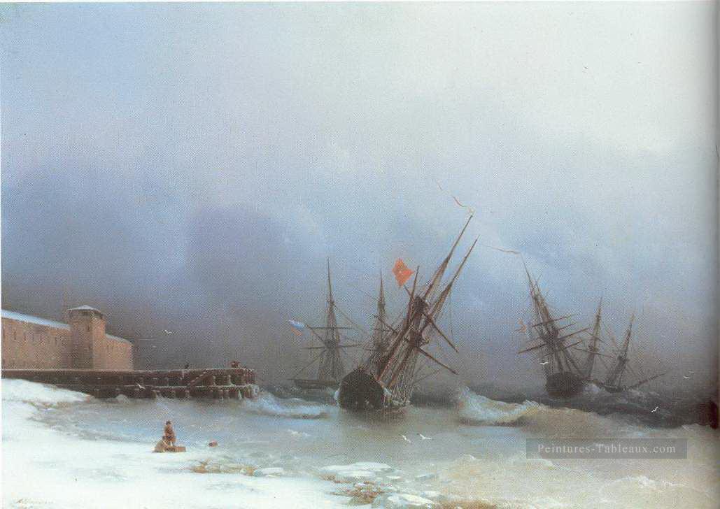 avertissement de la tempête 1851 Romantique Ivan Aivazovsky russe Peintures à l'huile